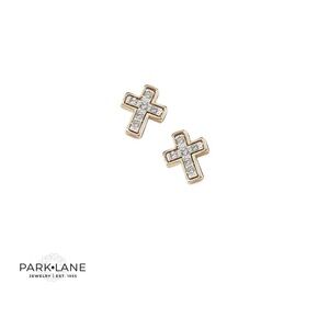 Park Lane TRUTH Gold and Crystal Cross  Earrings